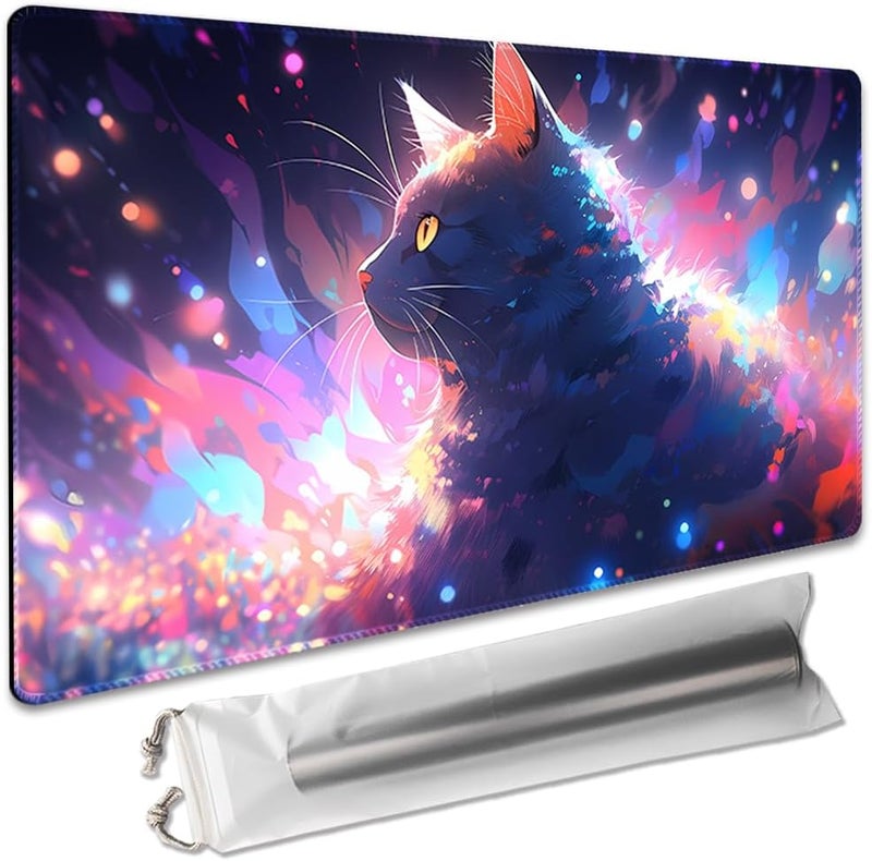SIXTORE Store Board Game 14x24in MTG Playmat Compatible for OCG CCG RPG TCG Playmats (Colorful Cat 1) - Image 1